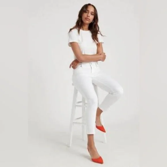 Lucky Brand Jeans Lucky Brand Lolita Crop White Womens Cuffed